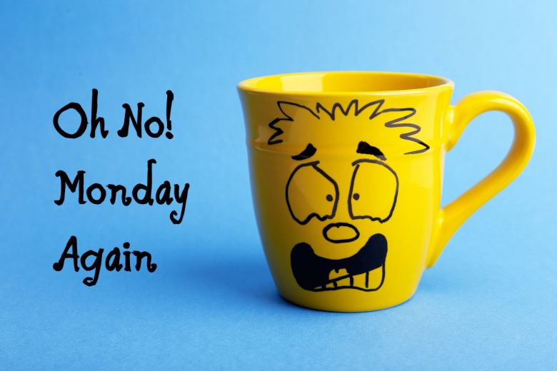 Text Oh No  Monday Again And Cup With Funny Face shutterstock_658811737