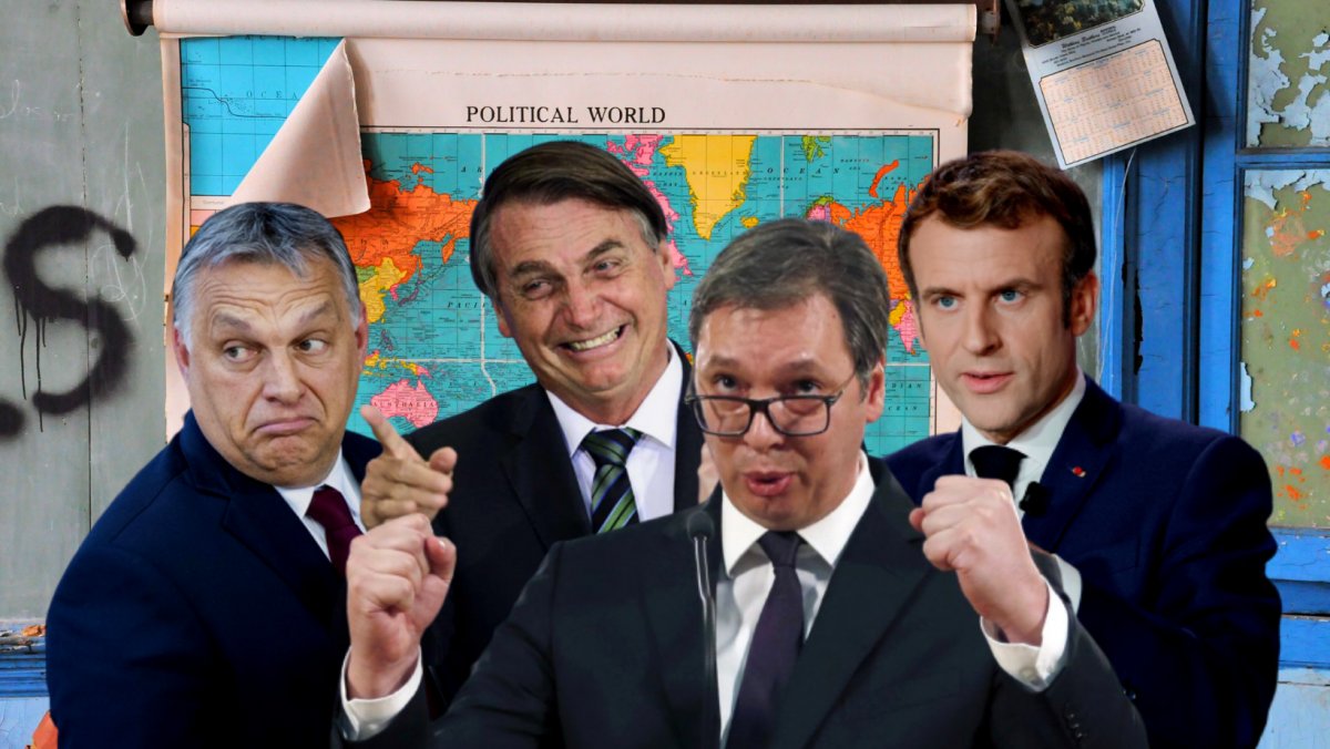 Orbán Viktor, Jair Bolsonaro, Janez Jansa, Emmanuel Macron és Aleksandar Vučić 